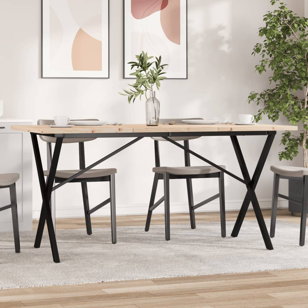 Eettafel 60X60X75,5 Cm Massief Grenenhout En Staal - Nordexa Home