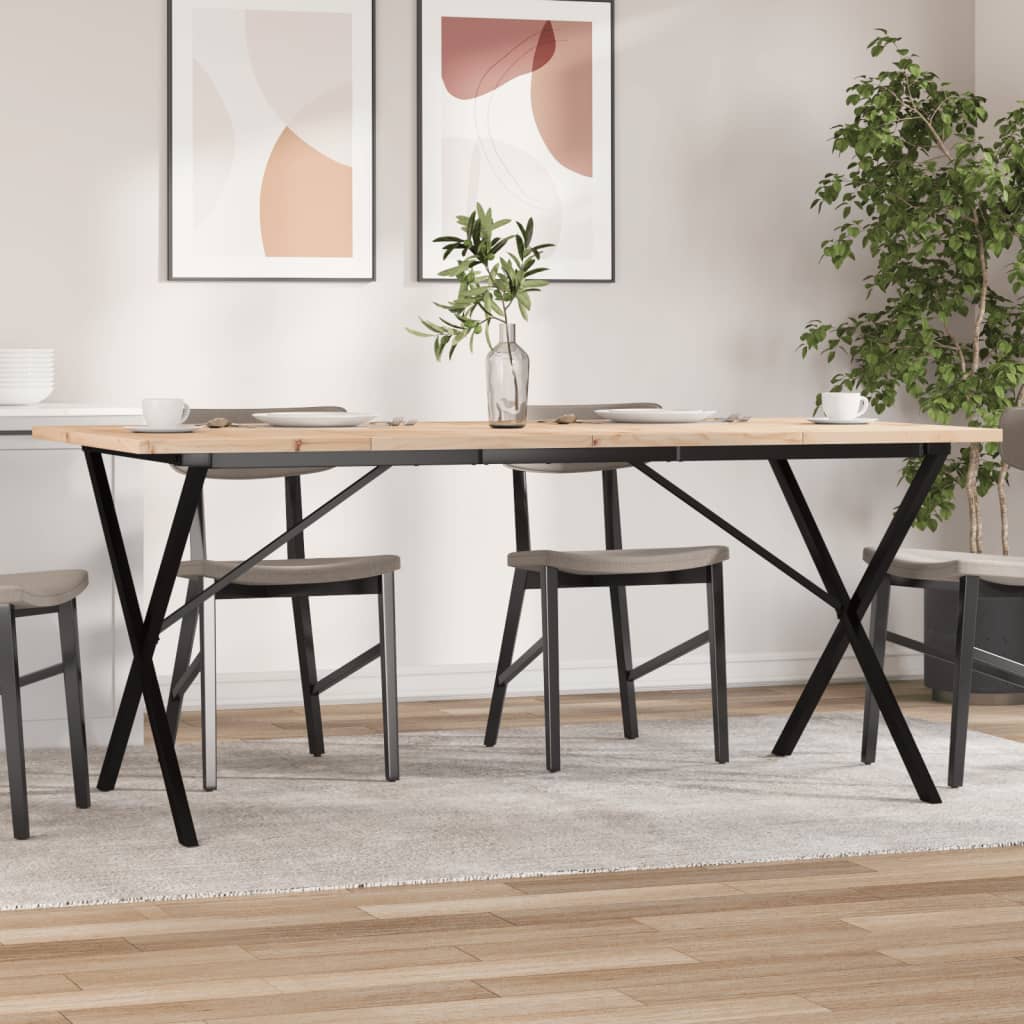 Eettafel 60X60X75,5 Cm Massief Grenenhout En Staal - Nordexa Home
