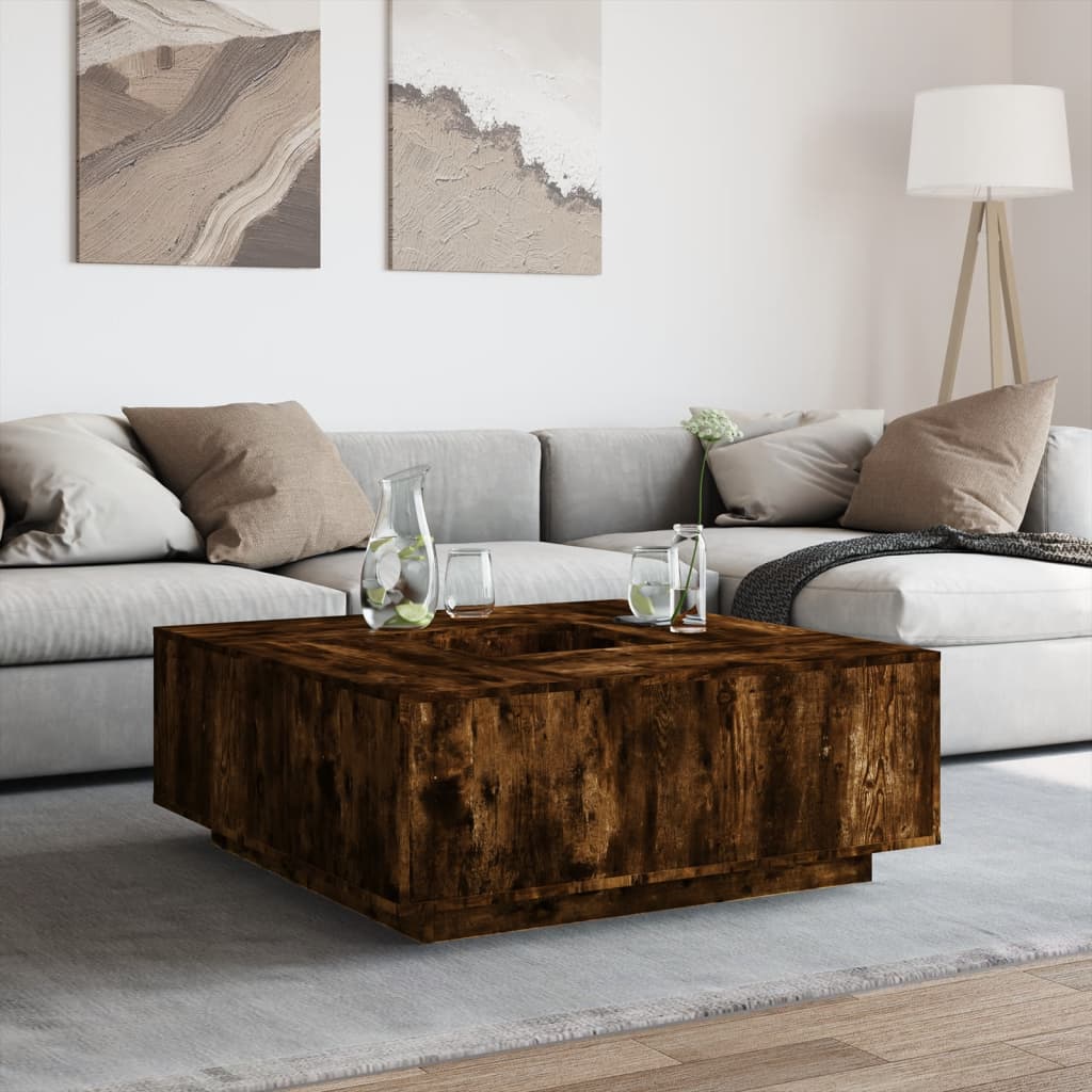 Salontafel Kleurig Bewerkt Hout – 100x100x40 cm | NordexaHome Design - Nordexa Home