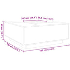 Salontafel Kleurig Bewerkt Hout – 100x100x40 cm | NordexaHome Design - Nordexa Home