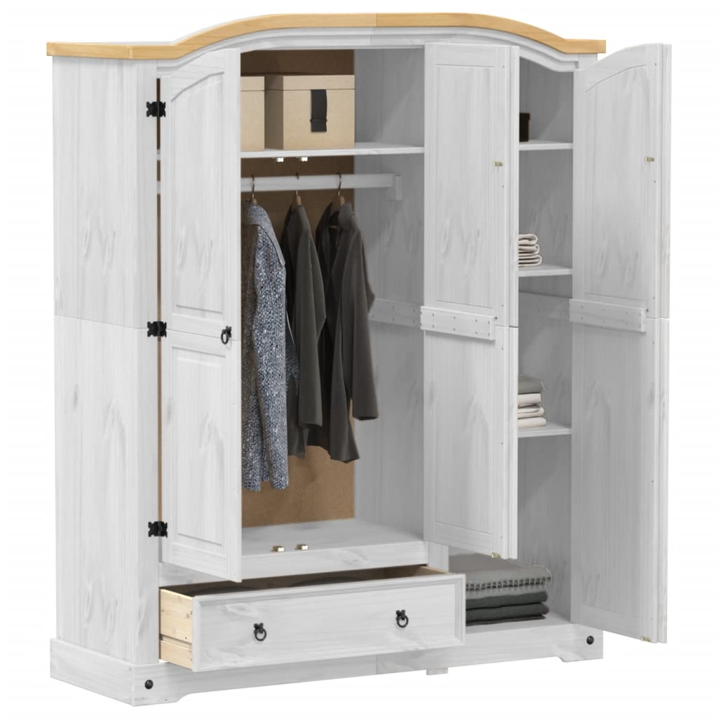 Kledingkast Corona 151,5X52X186 Cm Massief Grenenhout - Nordexa Home