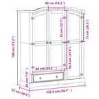 Kledingkast Corona 151,5X52X186 Cm Massief Grenenhout - Nordexa Home