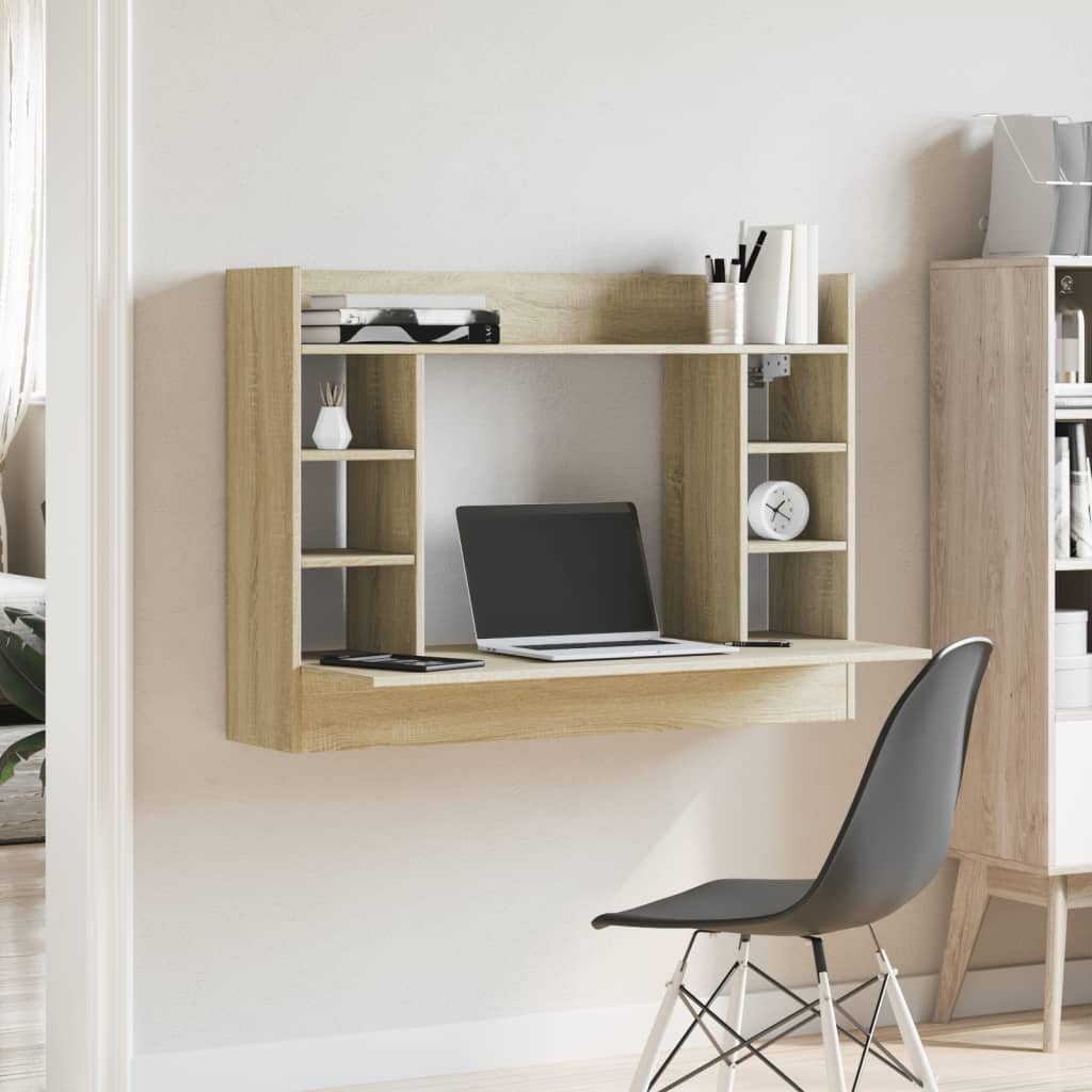 Wandbureau 105X48X75 Cm Bewerkt Hout Kleurig - Nordexa Home