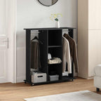 Kledingkast Met Wielen 102X38X110 Cm Bewerkt Hout - Nordexa Home