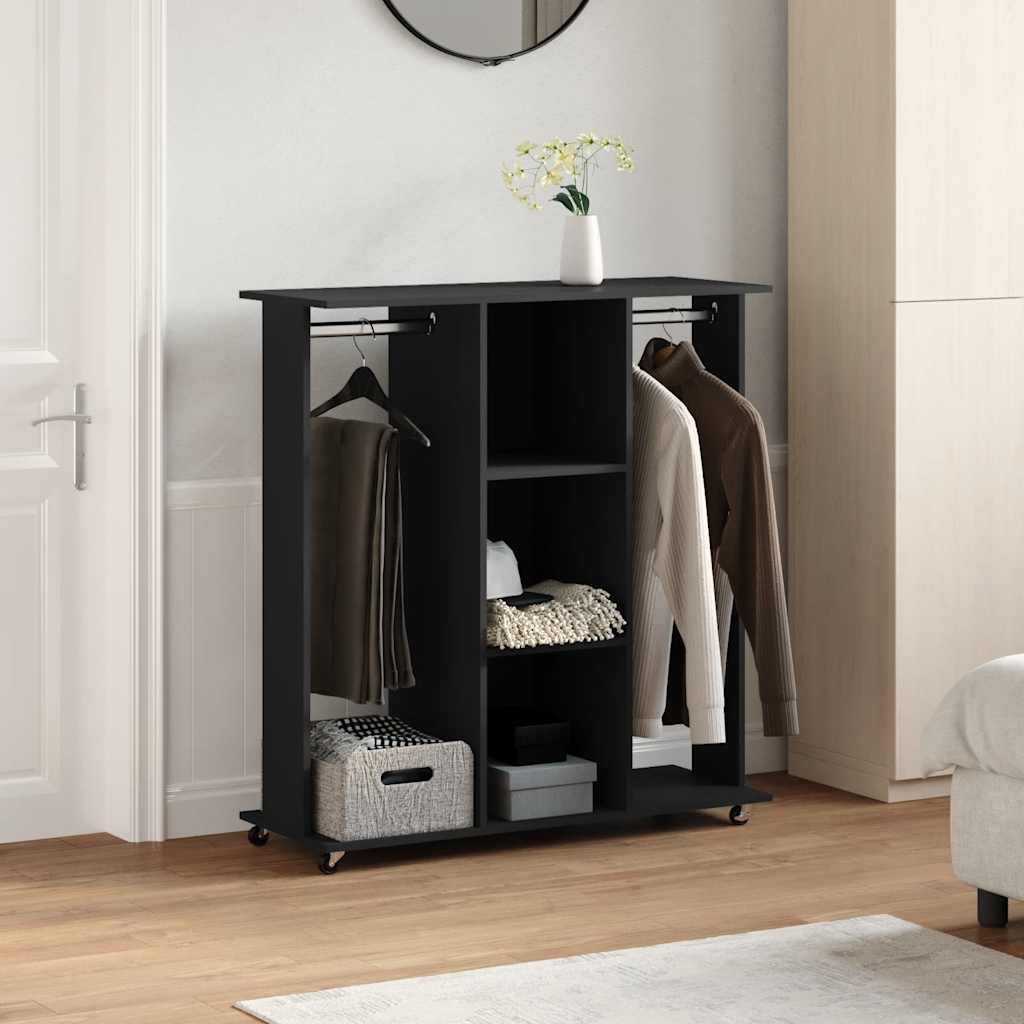 Kledingkast Met Wielen 102X38X110 Cm Bewerkt Hout - Nordexa Home