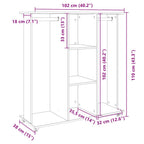 Kledingkast Met Wielen 102X38X110 Cm Bewerkt Hout - Nordexa Home