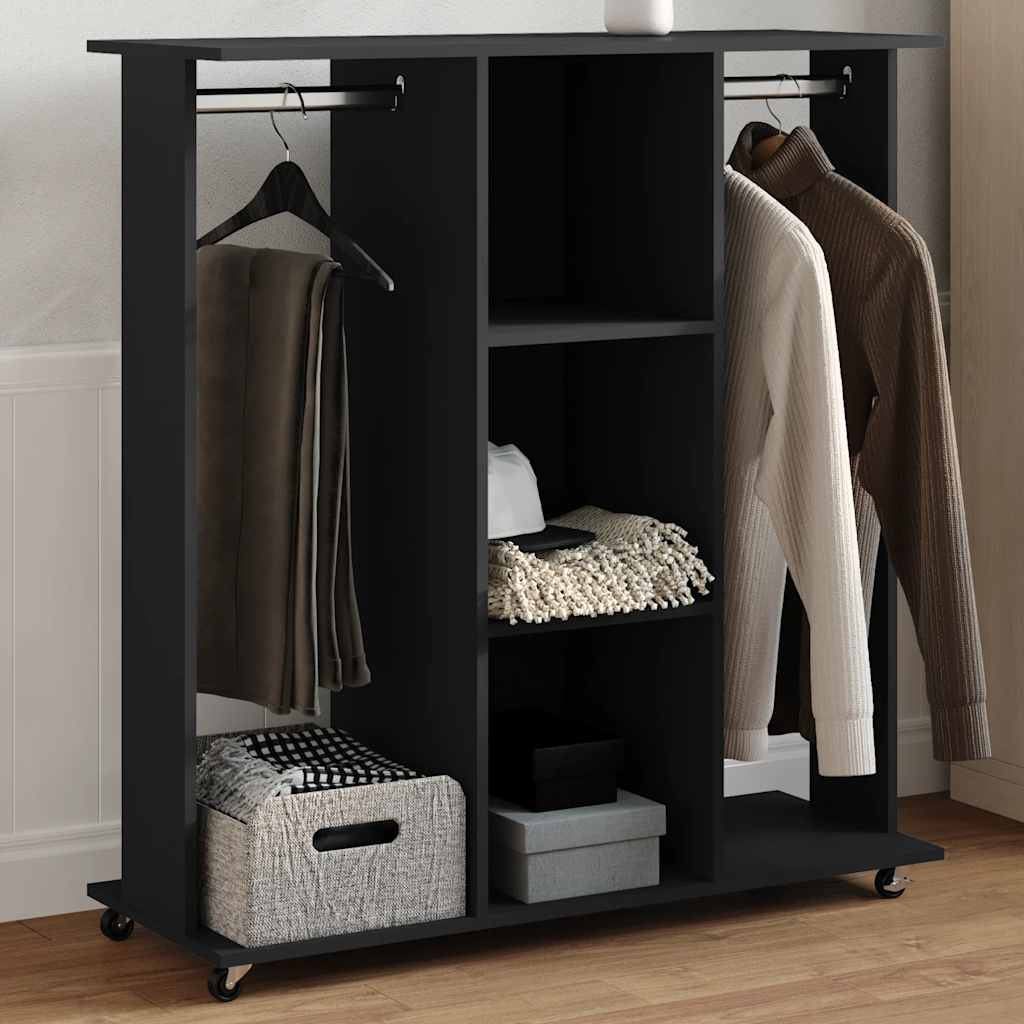 Kledingkast Met Wielen 102X38X110 Cm Bewerkt Hout - Nordexa Home