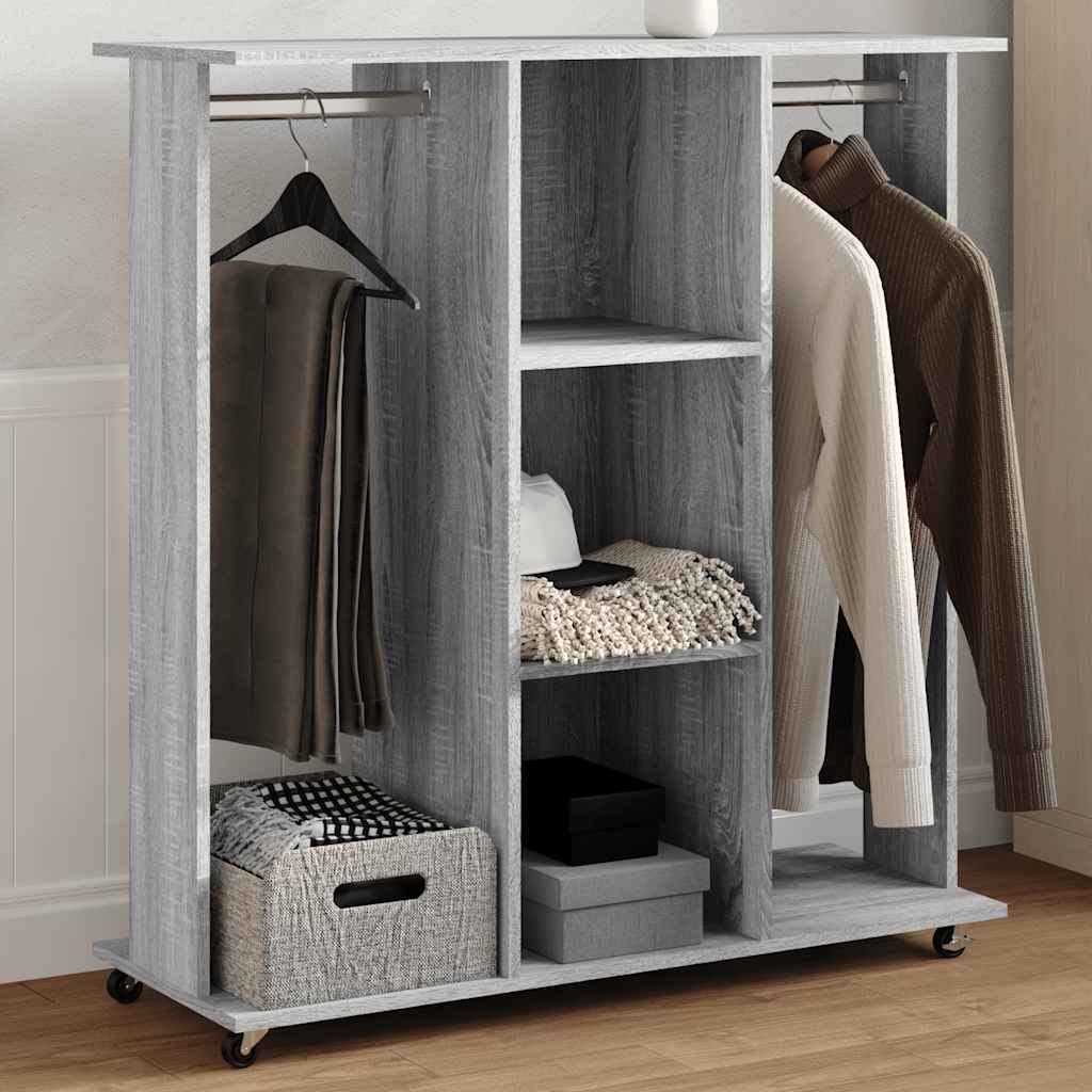 Kledingkast Met Wielen 102X38X110 Cm Bewerkt Hout - Nordexa Home