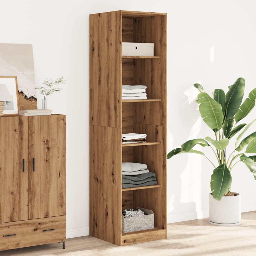Kledingkast Bewerkt Hout Artisanaal Eikenkleur Artisanaal Eikenkleurig - Nordexa Home