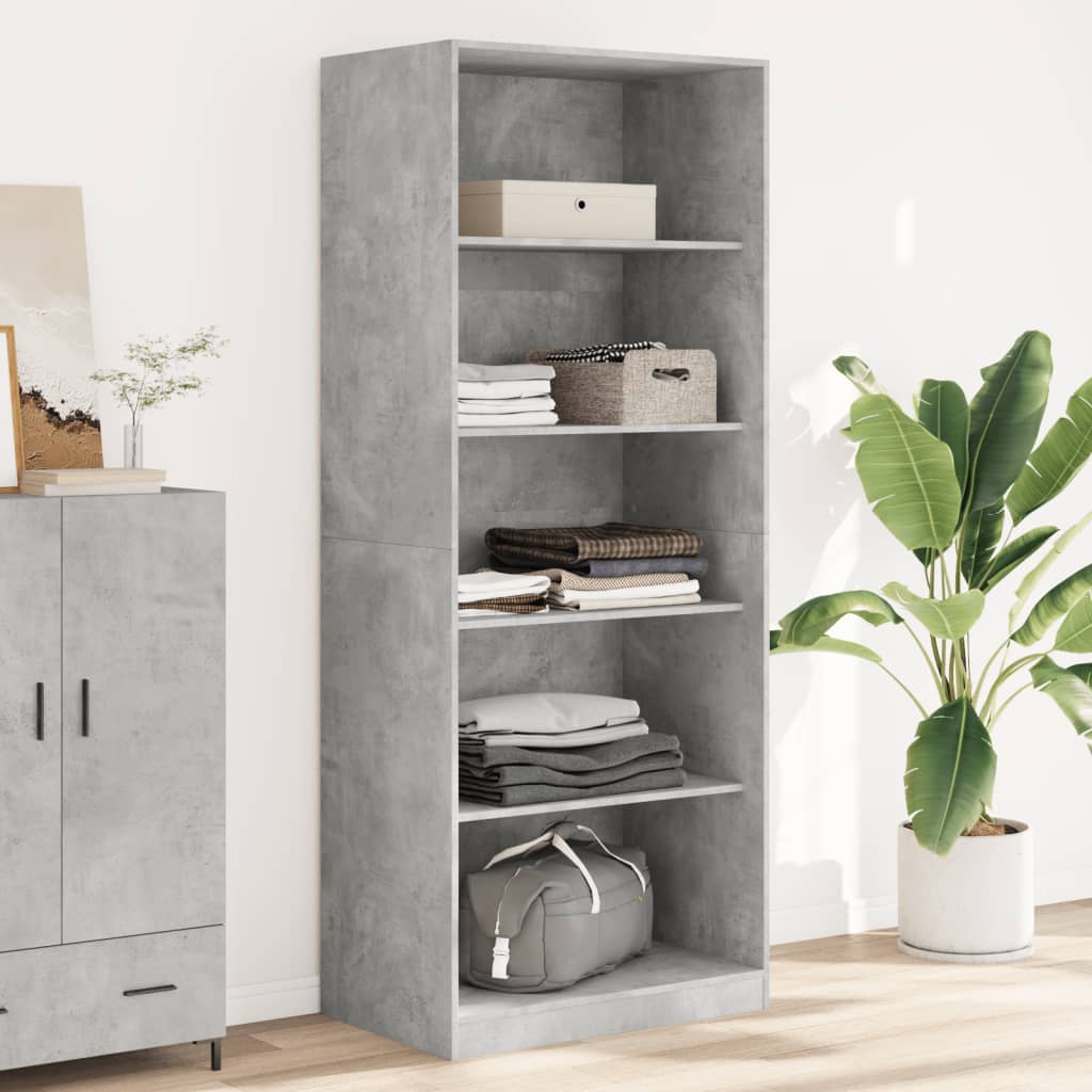 Kledingkast Bewerkt Hout Betongrijs - Nordexa Home