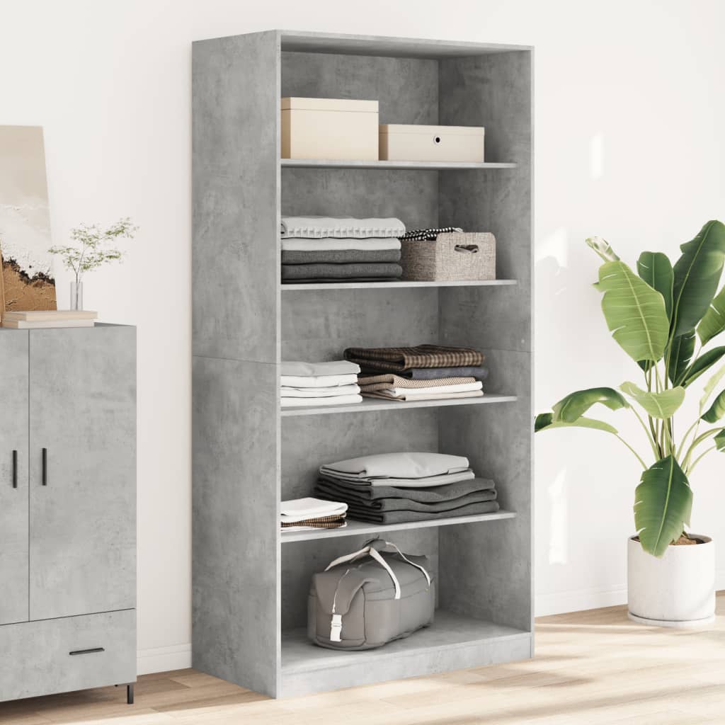 Kledingkast Bewerkt Hout Betongrijs - Nordexa Home