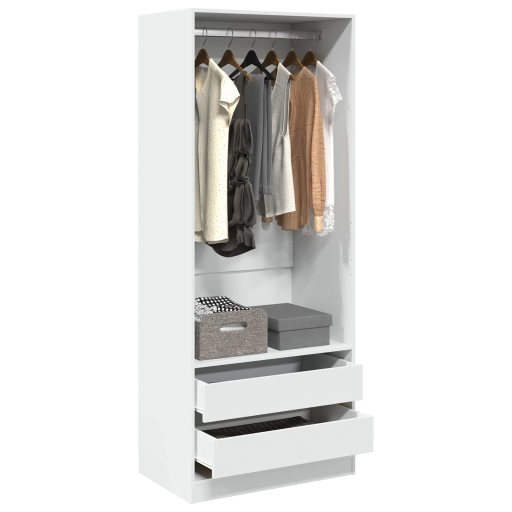 Kledingkast Bewerkt Hout Wit - Nordexa Home