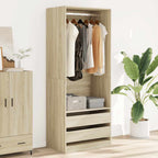 Kledingkast Bewerkt Hout Kleurig Sonoma Eiken - Nordexa Home