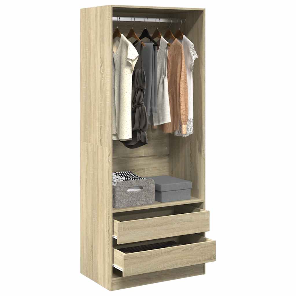Kledingkast Bewerkt Hout Kleurig Sonoma Eiken - Nordexa Home