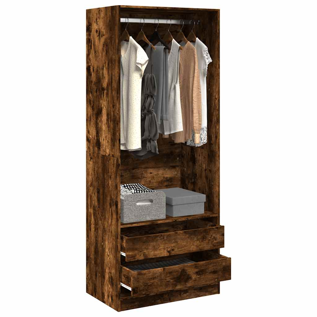 Kledingkast Bewerkt Hout Kleurig Gerookt Eiken - Nordexa Home