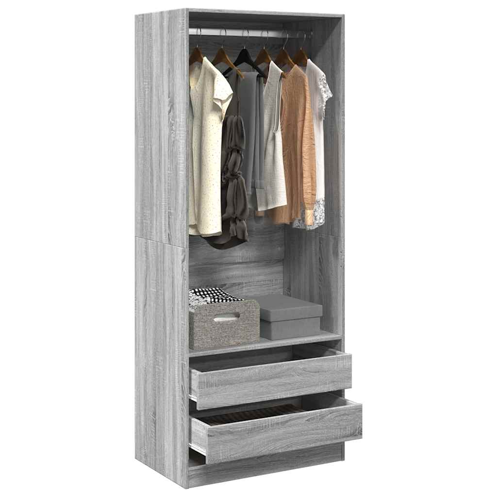 Kledingkast Bewerkt Hout Grijs Sonoma - Nordexa Home