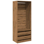 Kledingkast Bewerkt Hout Artisanaal Eikenkleur Artisanaal Eikenkleurig - Nordexa Home