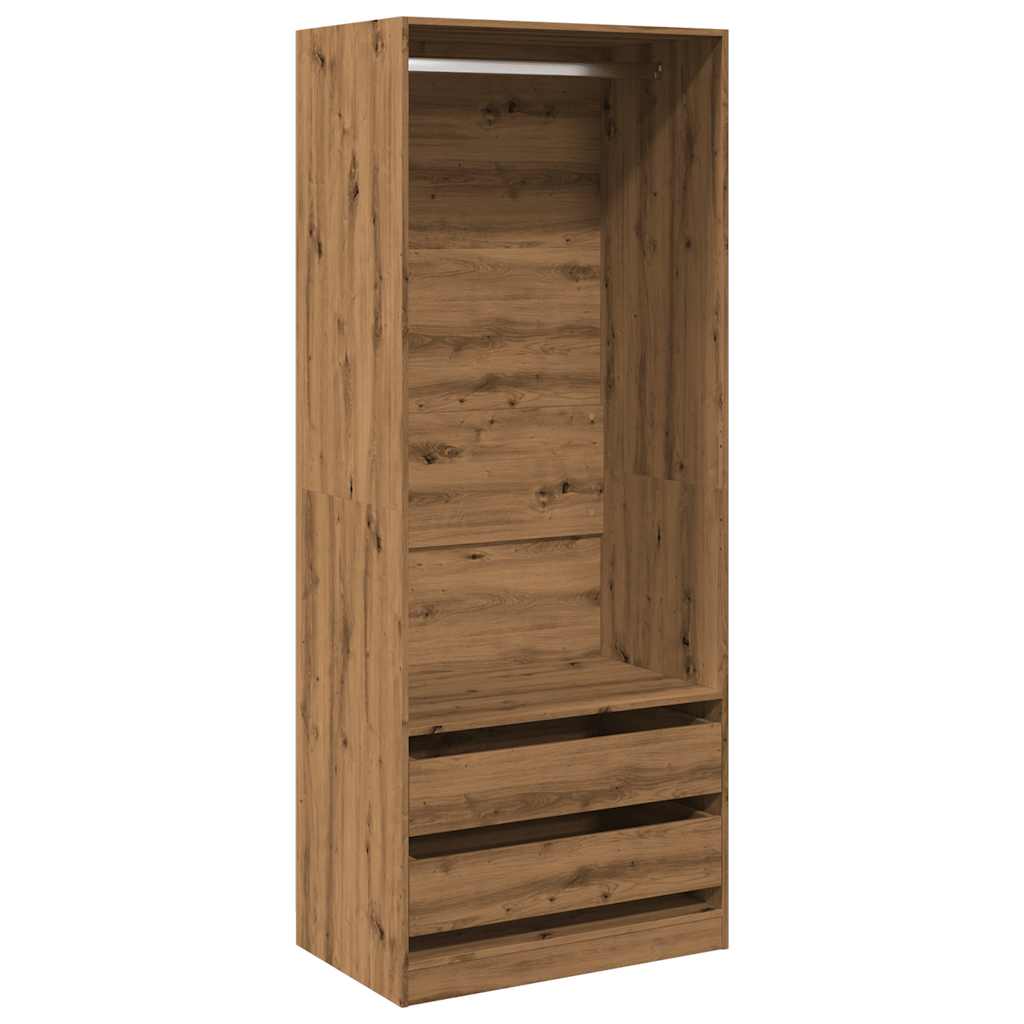 Kledingkast Bewerkt Hout Artisanaal Eikenkleur Artisanaal Eikenkleurig - Nordexa Home