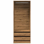 Kledingkast Bewerkt Hout Artisanaal Eikenkleur Artisanaal Eikenkleurig - Nordexa Home