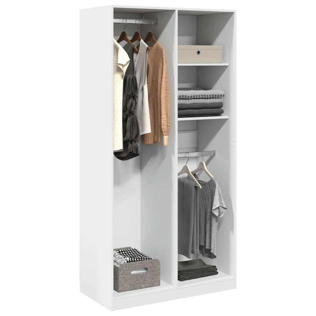 Kledingkast Bewerkt Hout Wit - Nordexa Home