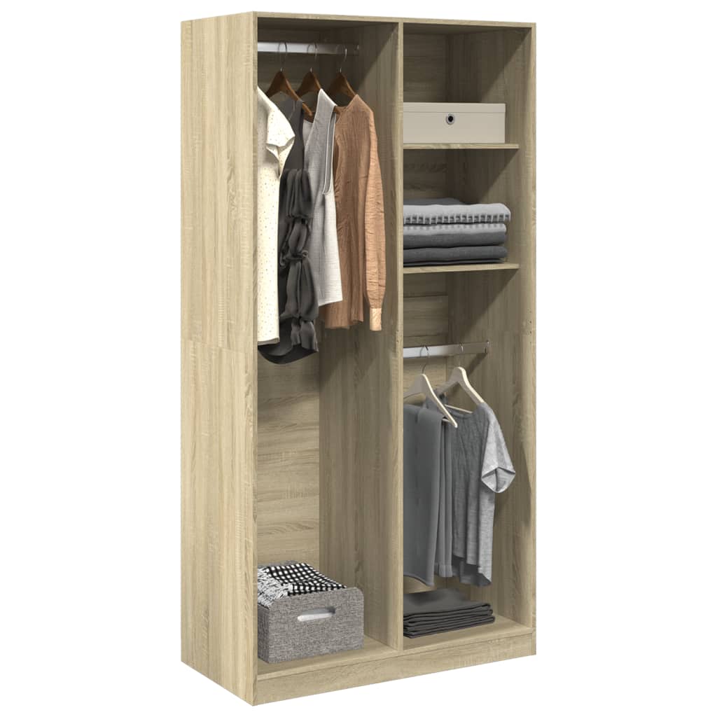 Kledingkast Bewerkt Hout Kleurig Sonoma Eiken - Nordexa Home