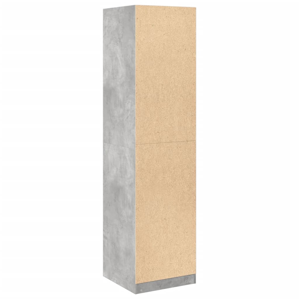 Kledingkast Bewerkt Hout Betongrijs - Nordexa Home