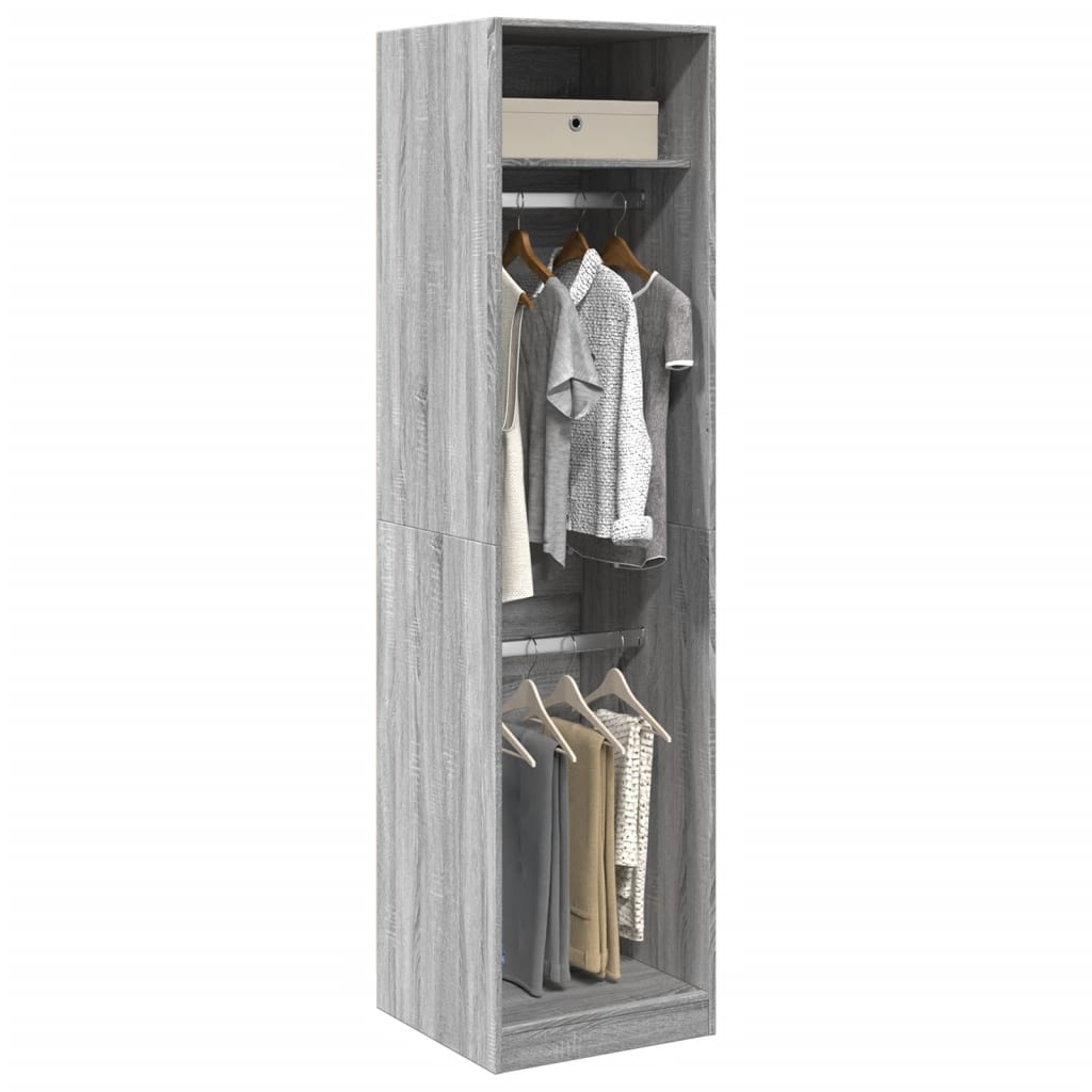 Kledingkast Bewerkt Hout Grijs Sonoma - Nordexa Home