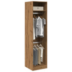 Kledingkast Bewerkt Hout Artisanaal Eikenkleur Artisanaal Eikenkleurig - Nordexa Home
