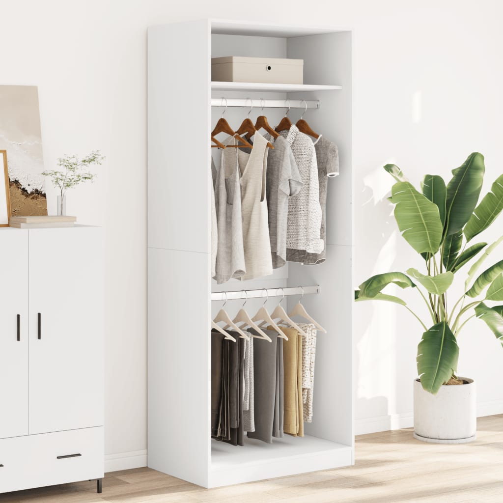 Kledingkast Bewerkt Hout Wit - Nordexa Home