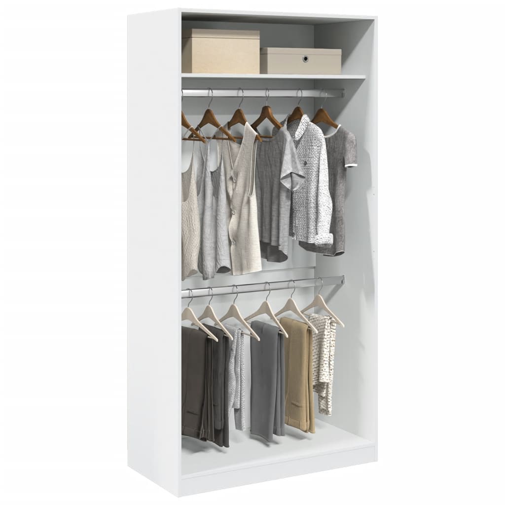 Kledingkast Bewerkt Hout Wit - Nordexa Home