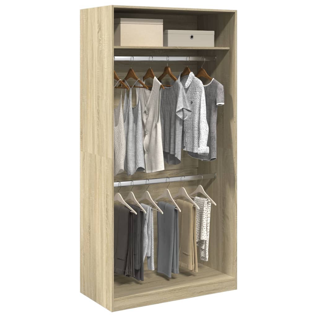 Kledingkast Bewerkt Hout Kleurig Sonoma Eiken - Nordexa Home