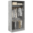 Kledingkast Bewerkt Hout Betongrijs - Nordexa Home