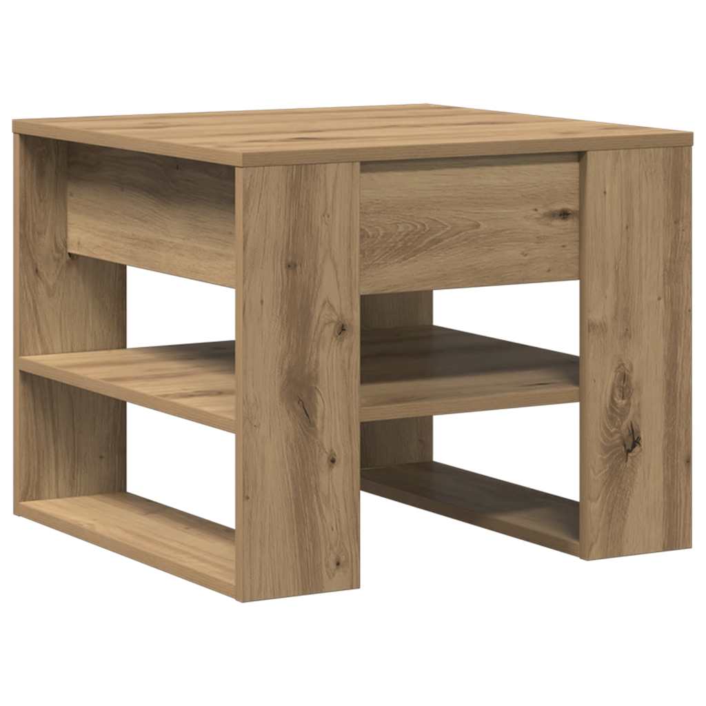 NordexaHome Design Salontafel – Massief Bewerkt Hout in Eikenkleur (55,5×55×45 cm) - Nordexa Home