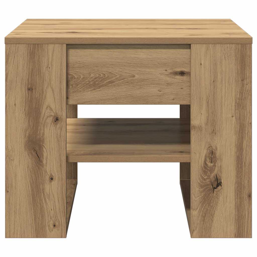 NordexaHome Design Salontafel – Massief Bewerkt Hout in Eikenkleur (55,5×55×45 cm) - Nordexa Home