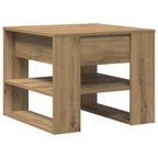 NordexaHome Design Salontafel – Massief Bewerkt Hout in Eikenkleur (55,5×55×45 cm) - Nordexa Home