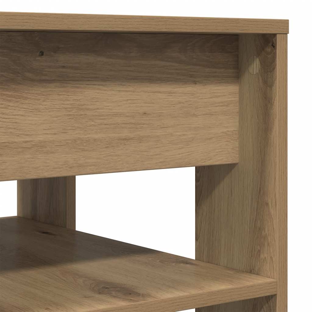 NordexaHome Design Salontafel – Massief Bewerkt Hout in Eikenkleur (55,5×55×45 cm) - Nordexa Home