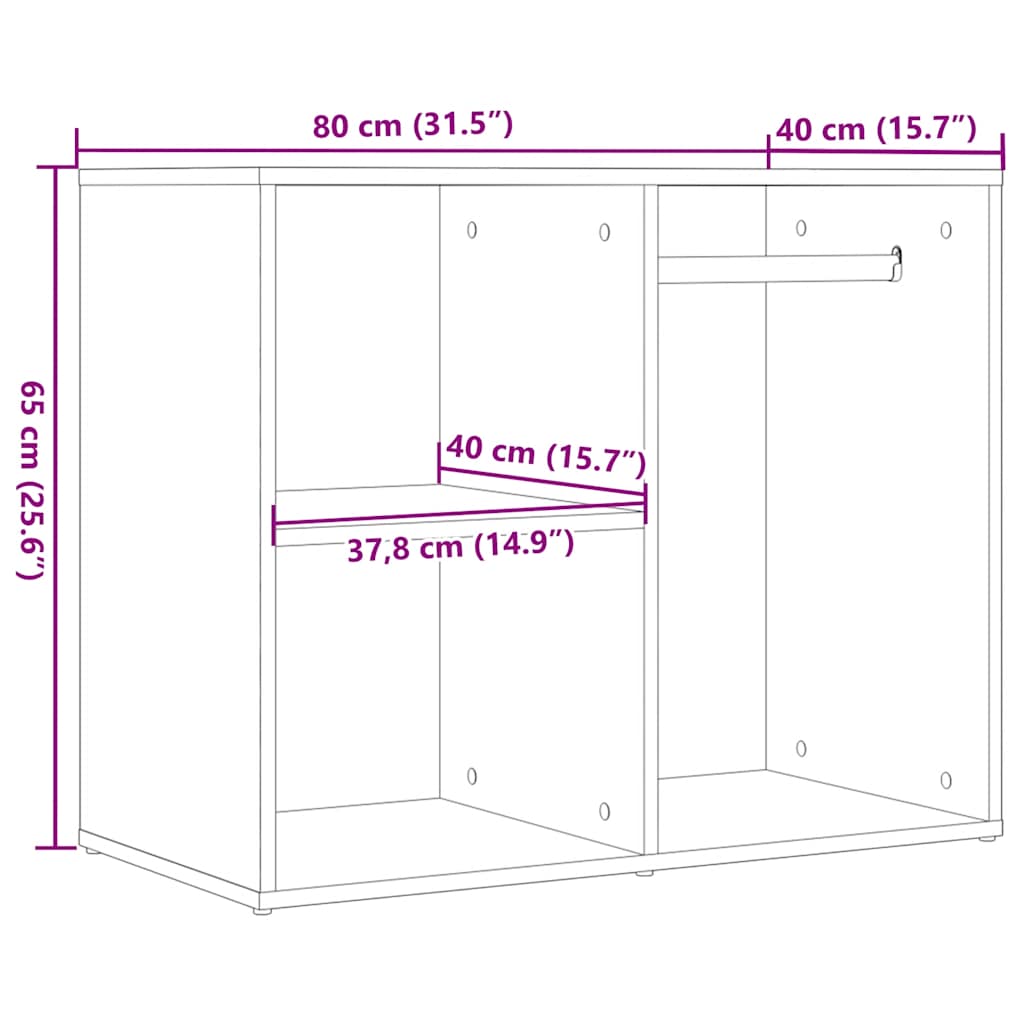 Kledingkast 80X40X65 Cm Bewerkt Hout Kleurig - Nordexa Home