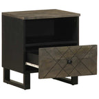Nachtkastje 40×33×46 cm – Massief Mangohout Zwart | Nordexahome - Nordexa Home