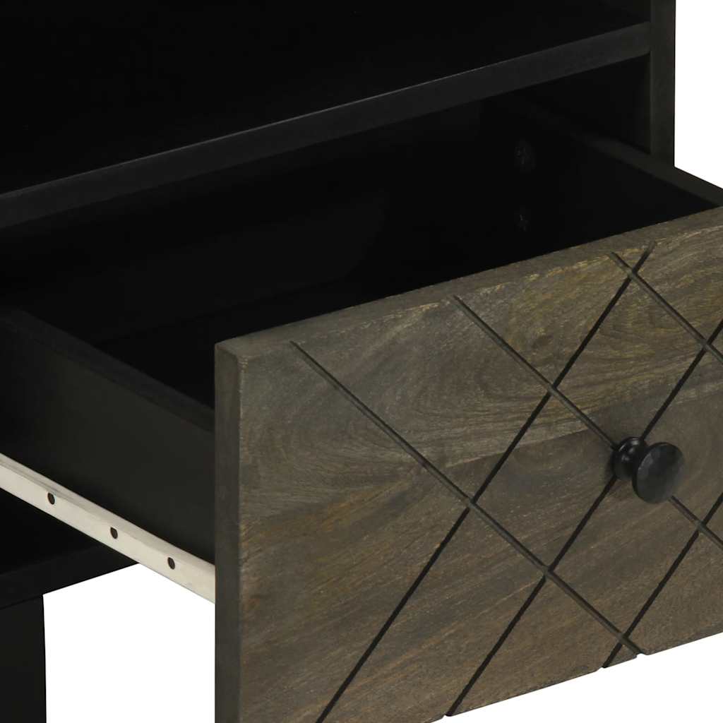 Nachtkastje 40×33×46 cm – Massief Mangohout Zwart | Nordexahome - Nordexa Home