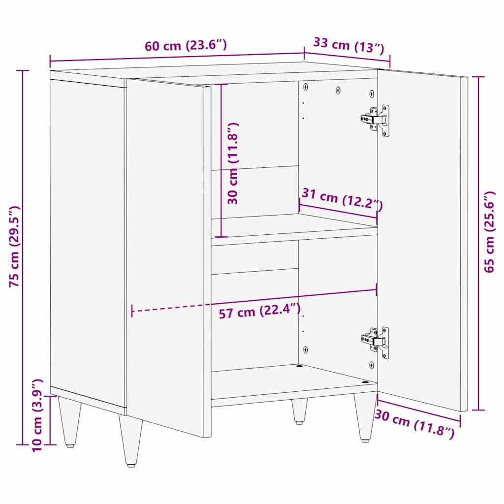 Dressoir Met Plank Wit – Massief Mangohout | Nordexahome - Nordexa Home
