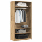 Kledingkast Bewerkt Hout Artisanaal Eikenkleur Artisanaal Eikenkleurig - Nordexa Home