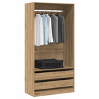 Kledingkast Bewerkt Hout Artisanaal Eikenkleur Artisanaal Eikenkleurig - Nordexa Home