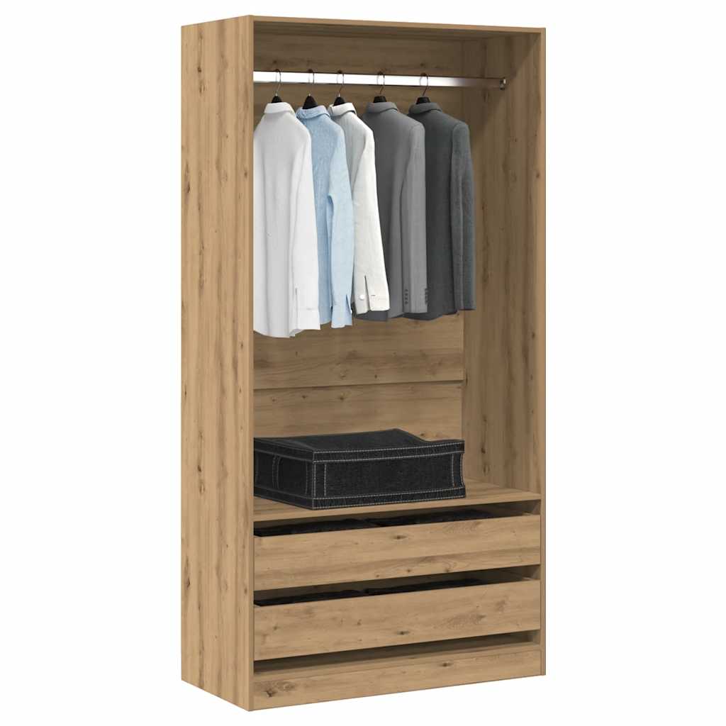 Kledingkast Bewerkt Hout Artisanaal Eikenkleur Artisanaal Eikenkleurig - Nordexa Home