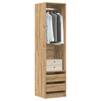 Kledingkast Bewerkt Hout Artisanaal Eikenkleur Artisanaal Eikenkleurig - Nordexa Home