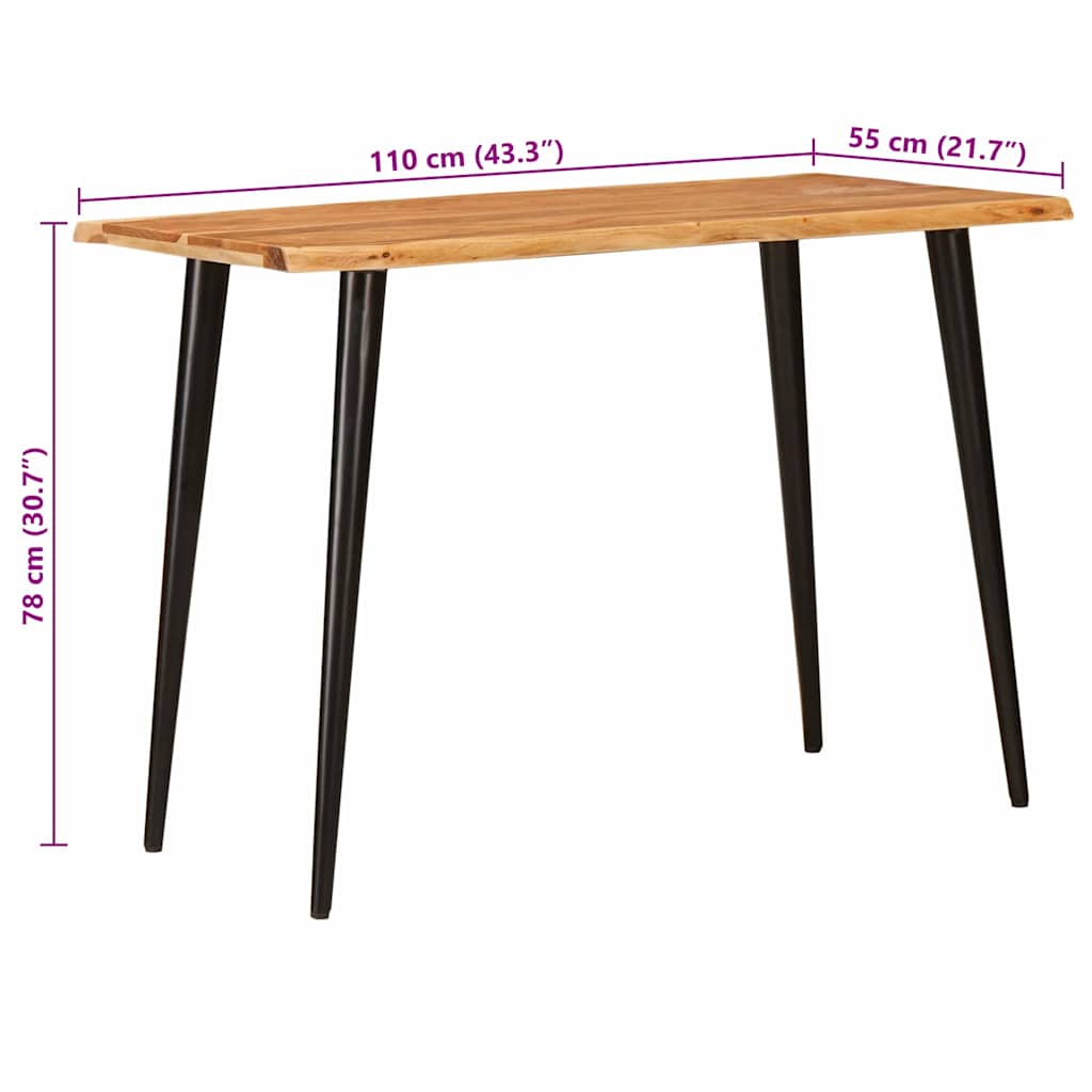 Eettafels Bruin En Zwart 110 X 55 X 78 Cm Massief Mango Hout - Nordexa Home