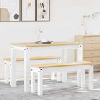 3 - Delige Eethoek Panama Massief Grenenhout Wit | Nordexahome - Nordexa Home
