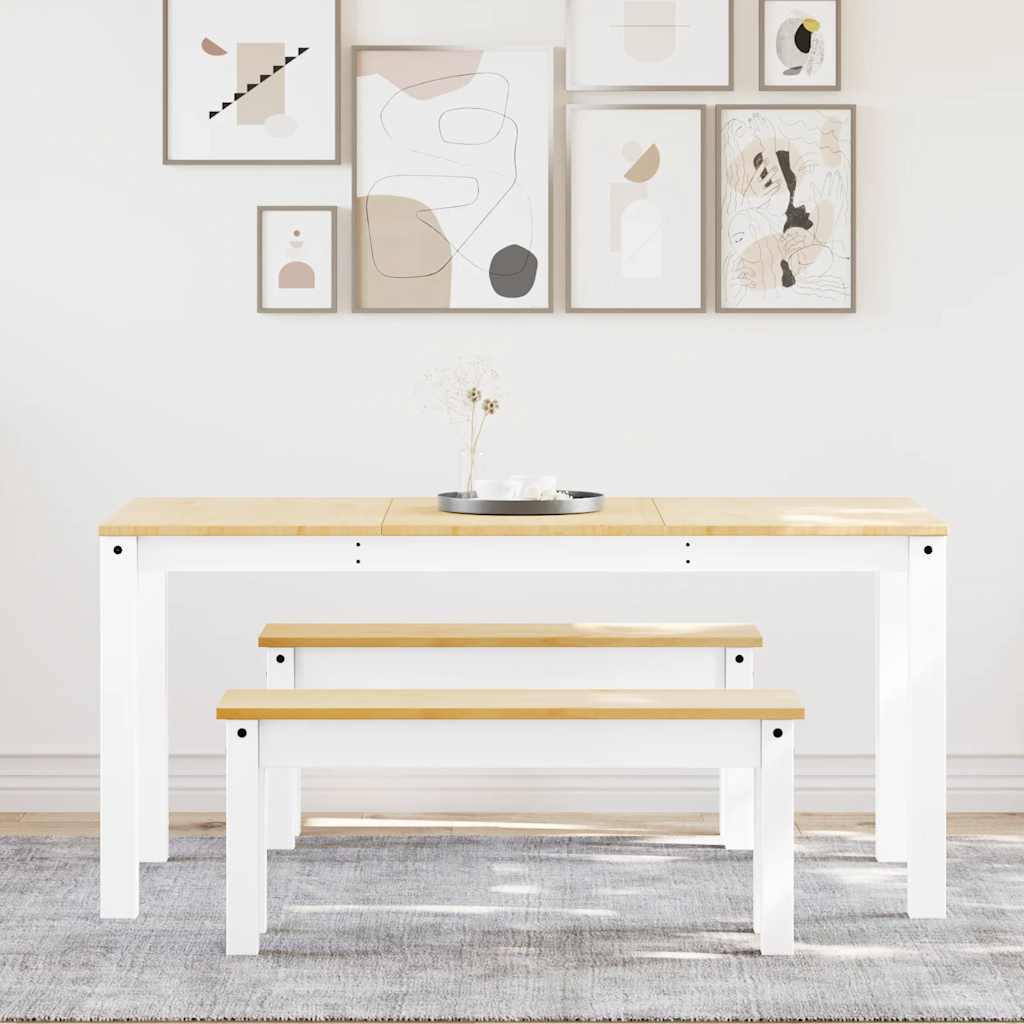 3 - Delige Eethoek Panama Massief Grenenhout Wit | Nordexahome - Nordexa Home