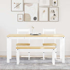 4 - Delige Eetset Panama Massief Grenenhout Wit | Nordexahome - Nordexa Home