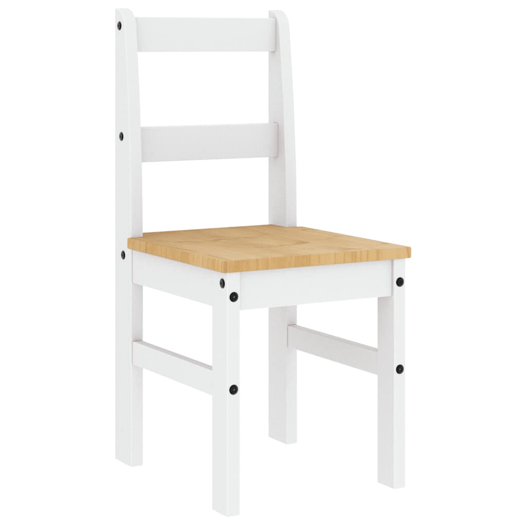 4 - Delige Eetset Panama Massief Grenenhout Wit | Nordexahome - Nordexa Home