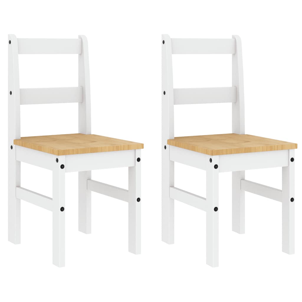 4 - Delige Eetset Panama Massief Grenenhout Wit | Nordexahome - Nordexa Home